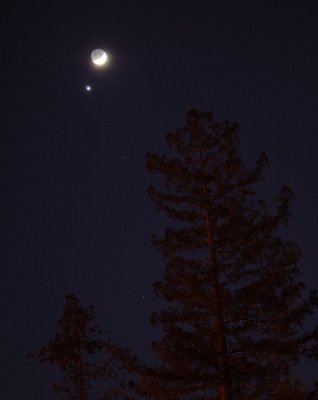 Venus and the crescent Moon