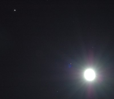 Jupiter,  Antares and the Moon