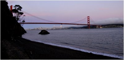 Moon rising Under the Golden Gate