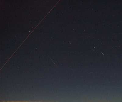 A cropped picture of the previous Aurigid Meteor