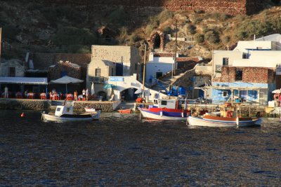 One of the villages seen from the sunset cruise in the caldera