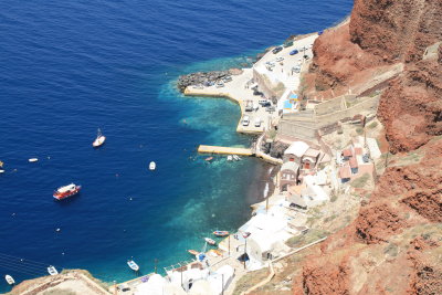 One of the ports on Santorini