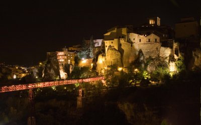 Old Town and bridge at night