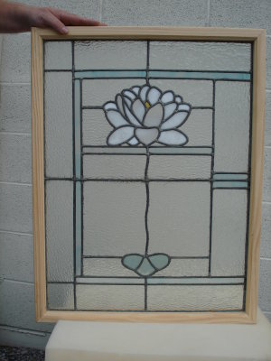 Bathroom:  Stained Glass Waterlilies
