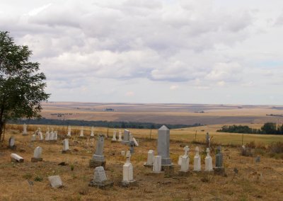 cemetary overlooking the plains