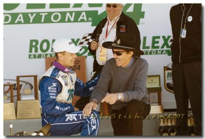 DP Podium: Winner Scott pruett and Richard Petty