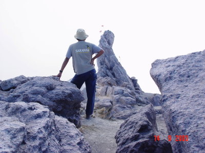 membelakangi Puncak Garuda