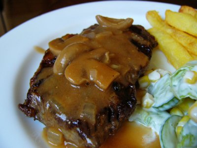 Sirloin Steak with Mushroom Sauce