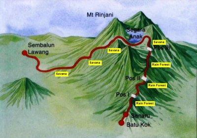 gunung rinjani map