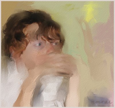 Young boy lost in thought, a portrait