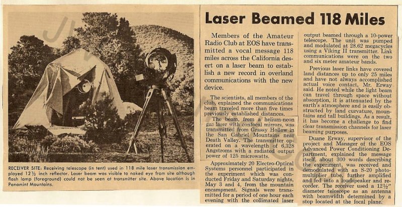 12.5 inch Alika Herring Cave Telescope Laser Beamed 118 miles (record)