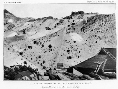 View up towards the Metcalf mines