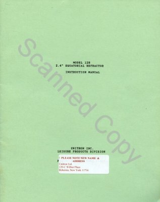 Unitron Model 128 Instruction Manual