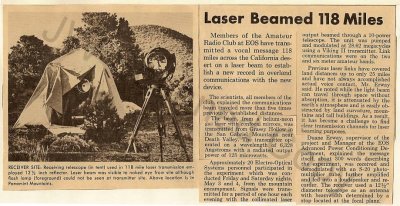 12.5 inch Alika Herring Cave Telescope Laser Beamed 118 miles (record)