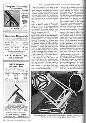 Sky & Telescope March 1956 Clarke Harris Article