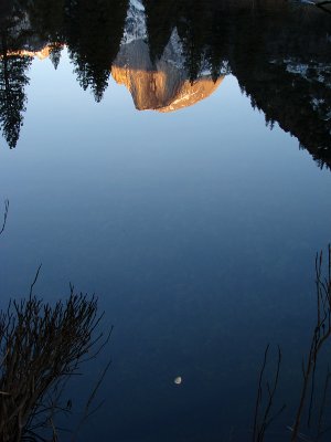 Sunset and Moon Reflection