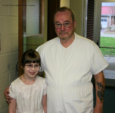 Mini May and Grandpa Baptism Day