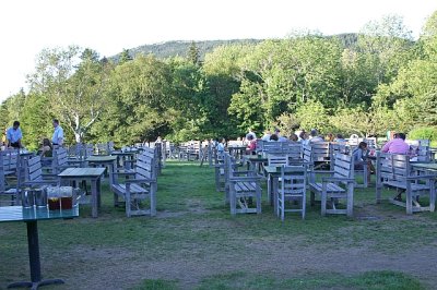 Jordan Pond - tables on the lawn