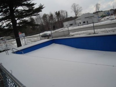 pool full of snow