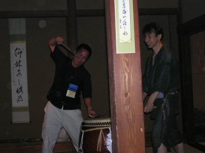Week 1 - Noto closing ceremony - Kevin taking a whack