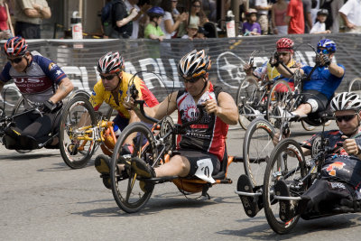 Start of the Pro handcycle race