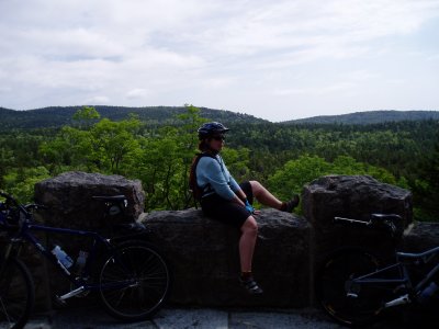 Cathy.  Relaxing on the ride