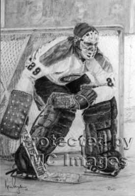 This is a 11 x 14 drawing of Ken Dryden ( Montreal Canadiens ) and is signed by Ken Dryden.
Was done by local (Medicine Hat) sports artist Joe Versikaitis. Mc Images has the pleasure of working with Joe to get the pictures he needs for his work. To view more of Joe's work or contact him please visit:

 ---->Joe's work here