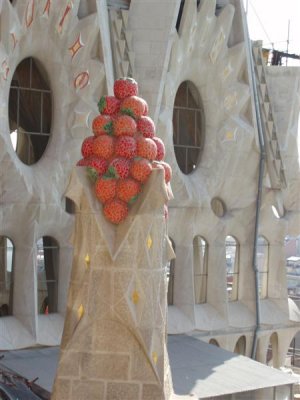 Sagrada Familia Coming down past one pinnacle