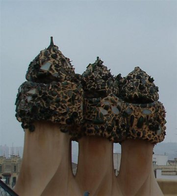 Casa Mila Glass mosaic chimney pots