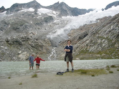 Willem en Meike in Simony See met Simony Kees(gletscher)  op de achtergrond