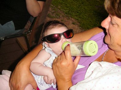 Emma in shades with Aunt Sherry