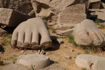 Foot remains of a statues