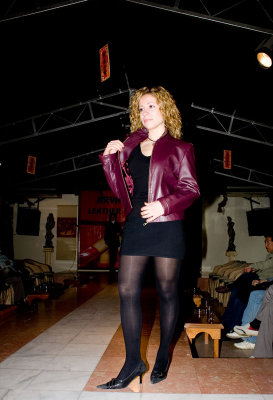 Fashion show at a leather garment factory