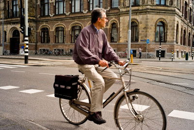 Cycling in Amsterdam, July 2007