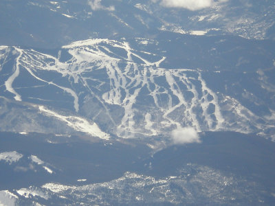 Ski slope from 40,000 feet