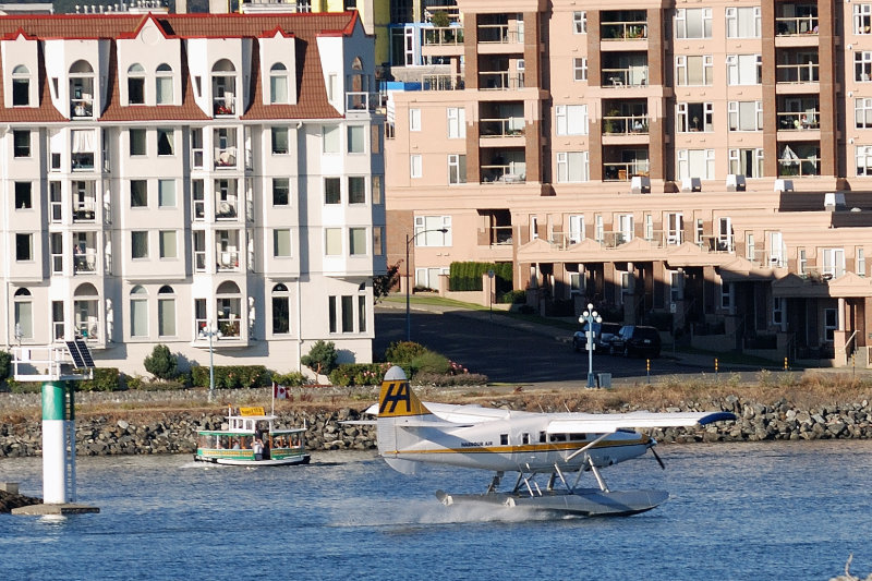 Float Plane lands at Victoria BC