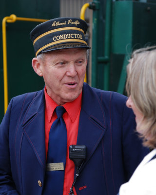 Conductor Gordon talks with a Passenger
