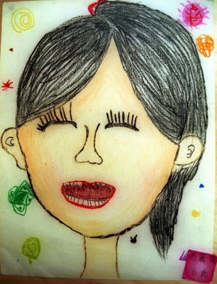 self-portrait, Meline, age:6
