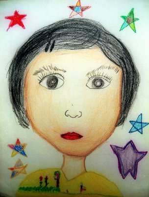 self-portrait, Tin Yu, age:6