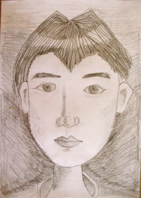 self-portrait, Jing, age:11