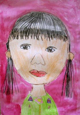 self-portrait, Samantha, age:6