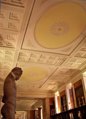 'armless statue  in the library