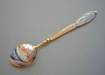 Nordic art deco silver coke spoon