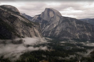 Half Dome on Misty Morning