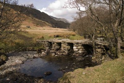 Ancient clapper bridge in Troutbeck Valley