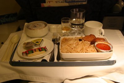 Supper at 38,000 ft.