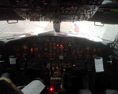 Cockpit view while the Cobra's refuel.