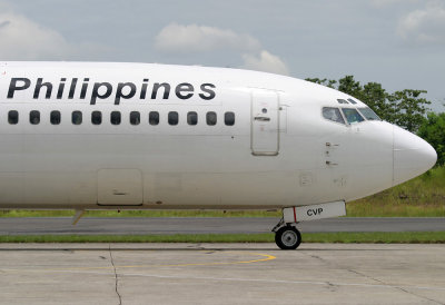 Philippine Airlines EI-CVP taxiing on ramp to parking area
