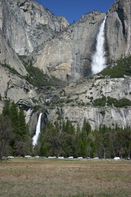 Upper and Lower Yosemite Falls.  The Middle Cascade is hiddden.