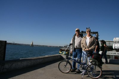 Riding along the warf